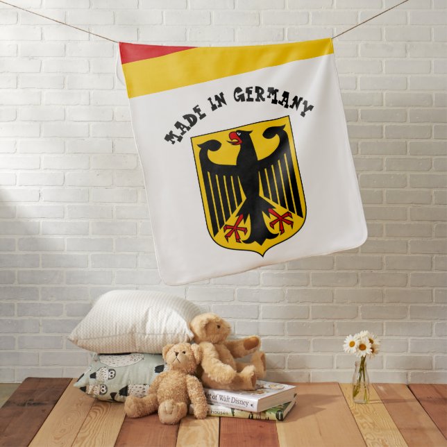 Made in Germany & German Flag Birth / snuggle Baby Blanket (In Situ)