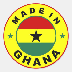 made in ghana country flag label round stamp