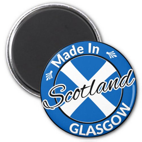 Made in Glasgow Scotland Saltire Flag Magnet