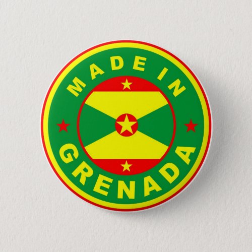 made in grenada country flag product label round button