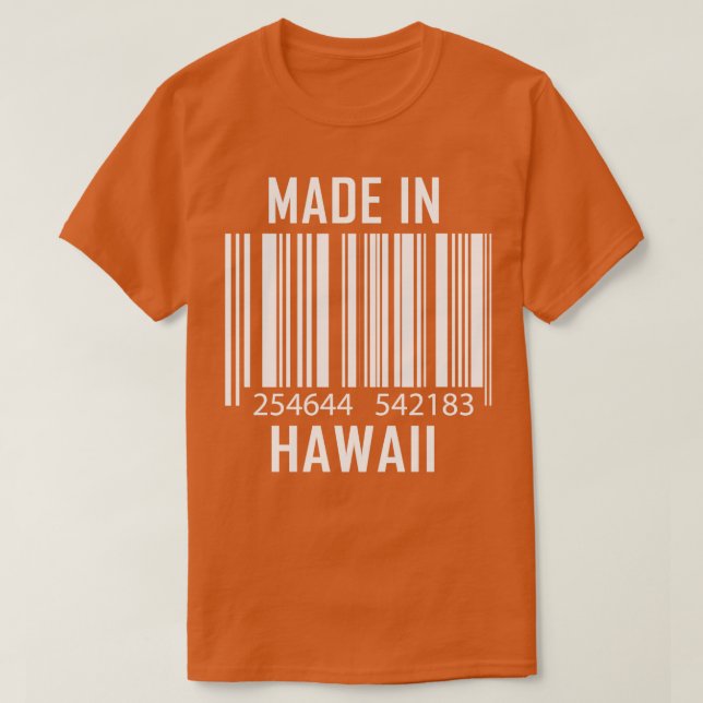 Made In Hawaii Barcode Funny  T-Shirt (Design Front)