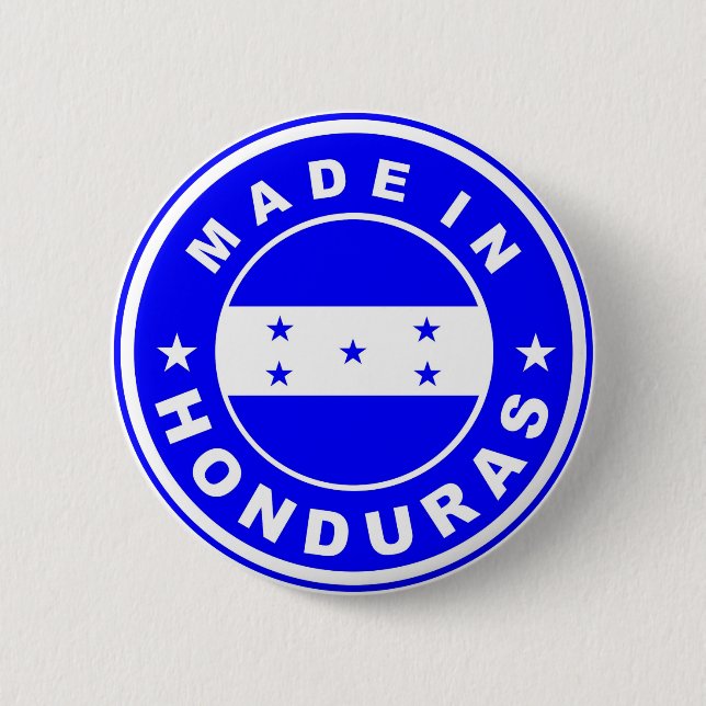 made in honduras country flag product label round pinback button (Front)