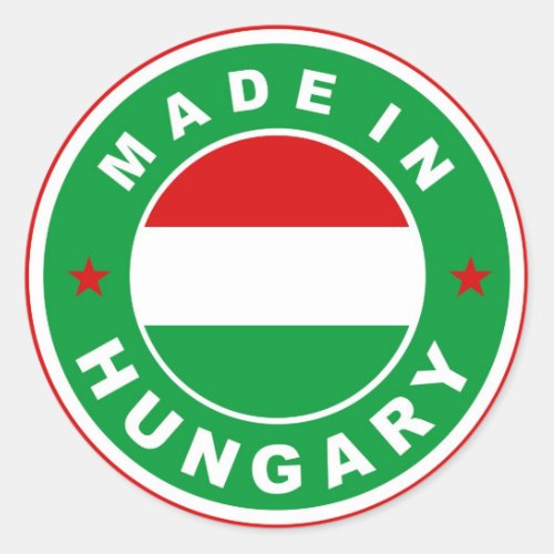 made in hungary country flag label round stamp