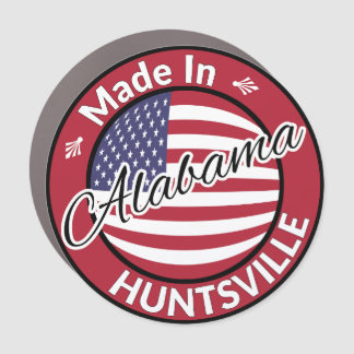 Made in Huntsville Alabama Stars and Stripes Flag Car Magnet