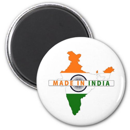 made in india country map shape flag product label magnet