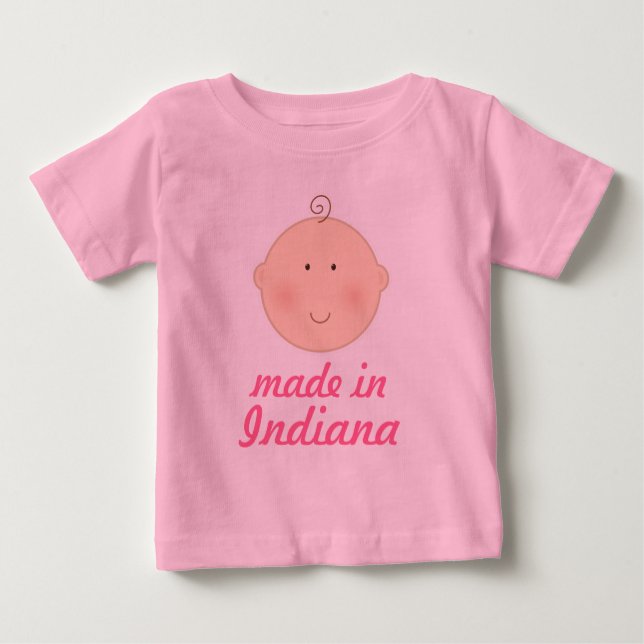 Made In Indiana Baby or Toddler Tee Shirt (Front)