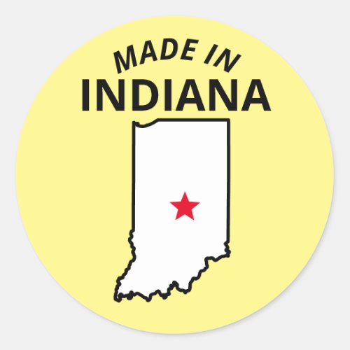 Made in Indiana Promotional Branding DIY Custom Classic Round Sticker