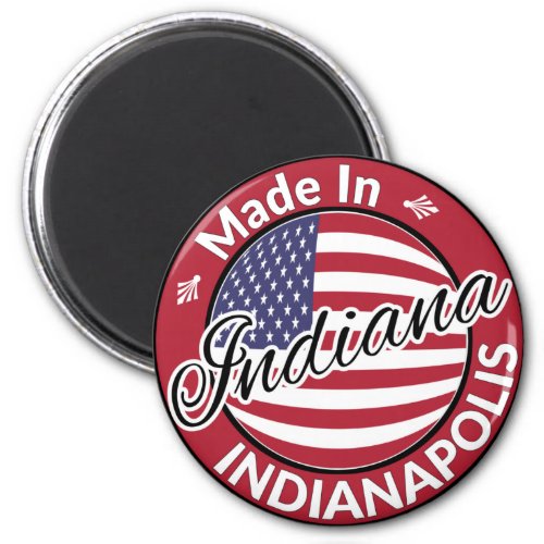 Made in Indianapolis Indiana USA Flag Magnet