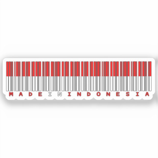 Made in Indonesia Barcode Flag Sticker (Front)