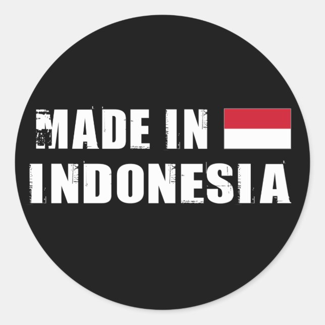 Made in Indonesia Classic Round Sticker (Front)