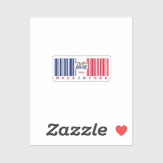 Made in Iowa Barcode Flag Sticker – State Pride