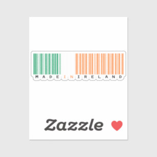Made in Ireland Barcode Flag Sticker