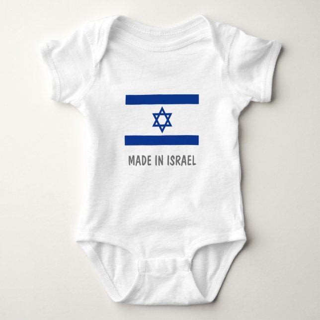 Made in Israel funny baby clothes Baby Bodysuit (Front)