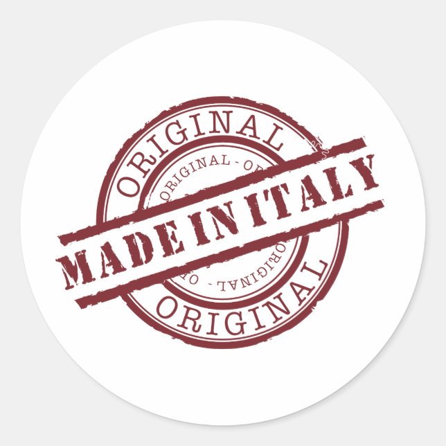 Made in Italy Classic Round Sticker (Front)