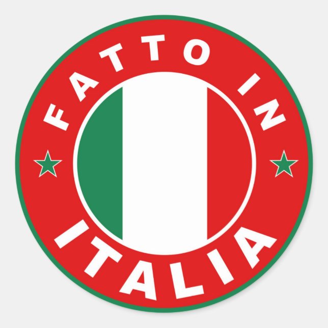 made in italy country flag label fatto italia (Front)