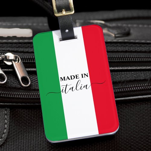Made in Italy Italian Flag Red White Green Italia Luggage Tag
