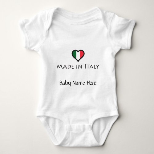 Made in Italy _ Italian Pride Baby Bodysuit