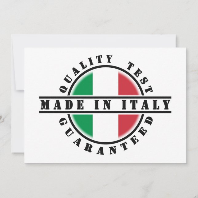 Made in Italy Quality Tested Guaranteed Invitation (Front)