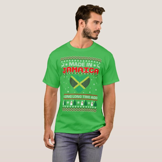 Made In Jamaica Country Christmas Ugly Sweater Tee (Front Full)