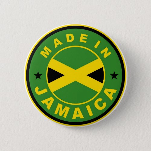 made in jamaica country flag product label round pinback button