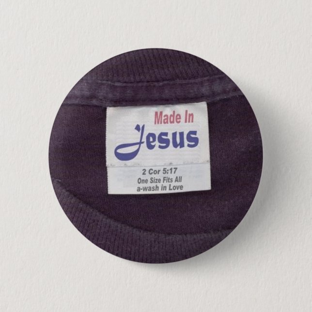 Made in Jesus Pinback Button (Front)