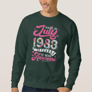 Made In July 1983 Floral 39 Year Old 39th Sweatshirt