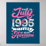 Made In July 1995 Floral 27 Year Old 27th Poster<br><div class="desc">Made In July 1995 Floral 27 Year Old 27th Birthday Women Gift. Perfect gift for your dad,  mom,  papa,  men,  women,  friend and family members on Thanksgiving Day,  Christmas Day,  Mothers Day,  Fathers Day,  4th of July,  1776 Independent day,  Veterans Day,  Halloween Day,  Patrick's Day</div>
