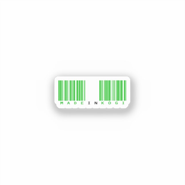 Made in Kogi State Barcode Flag Sticker (Front)