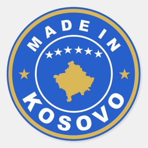 made in kosovo country flag product label round
