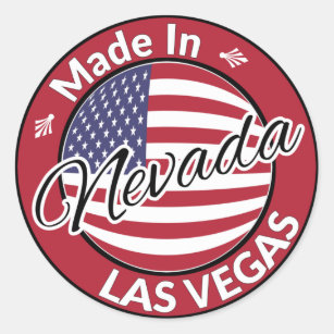 Made in Las Vegas Nevada USA Flag Classic Round Sticker