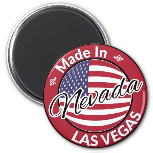 Made in Las Vegas Nevada USA Flag Magnet