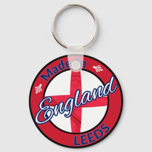 Made in Leeds England St George Flag Keychain