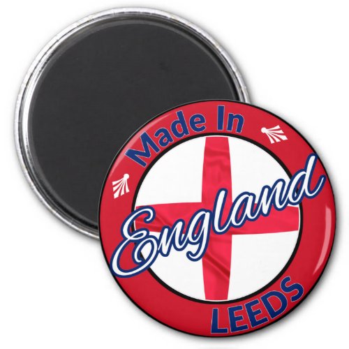 Made in Leeds England St George Flag Magnet