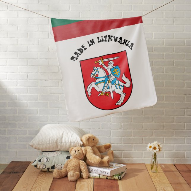 Made in Lithuania & Lithuanian Flag Birth /snuggle Baby Blanket (In Situ)
