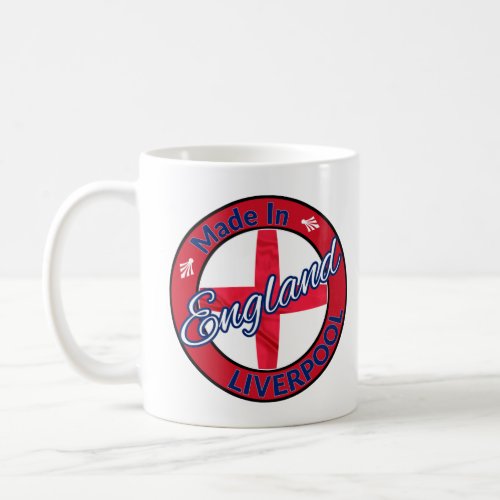 Made in Liverpool England St George Flag Coffee Mug