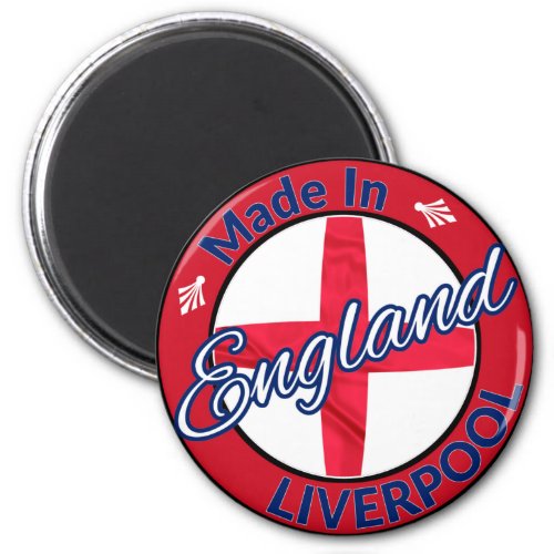 Made in Liverpool England St George Flag Magnet