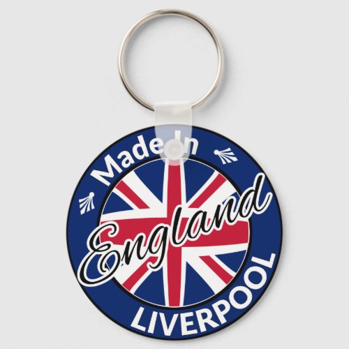 Made in Liverpool England Union Jack Flag Keychain