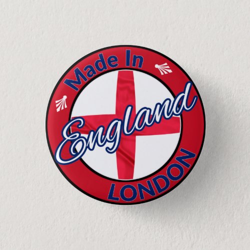 Made in London England St George Flag Button