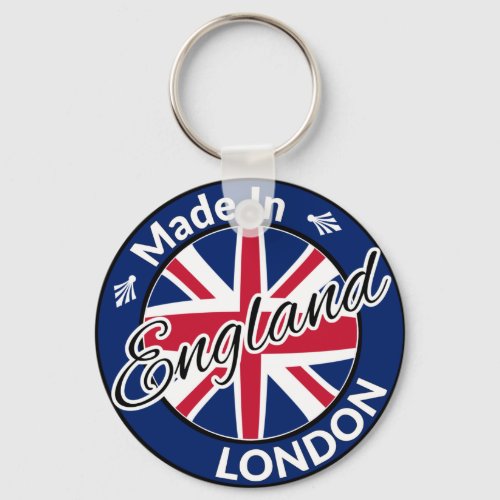Made in London England Union Jack Flag Keychain