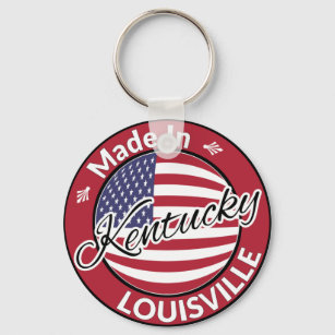 Made in Louisville Kentucky USA Flag Keychain