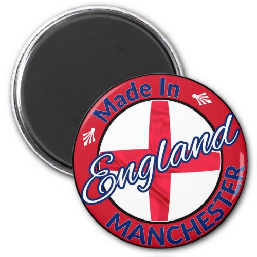 Made in Manchester England St George Flag Magnet