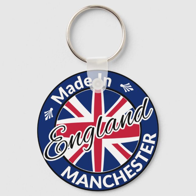 Made in Manchester England Union Jack Flag Keychain (Front)