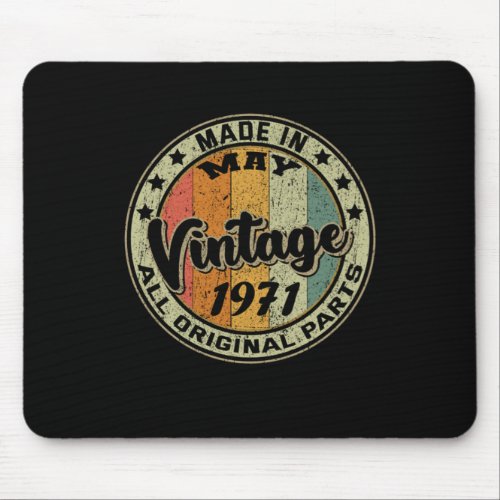 Made In May Vintage 1971 All Original Parts Mouse Pad