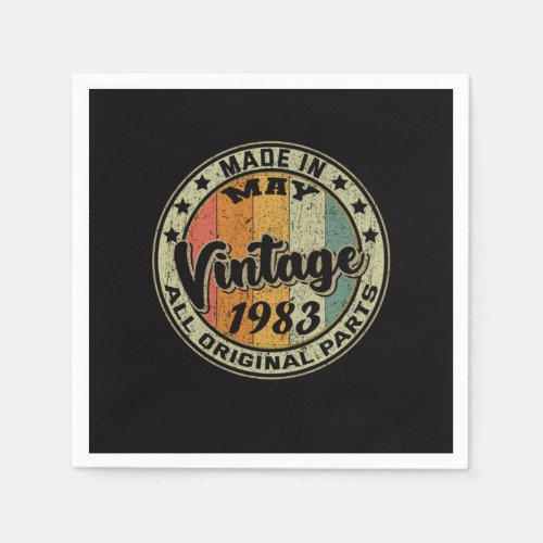 Made In May Vintage 1983 All Original Parts Napkins