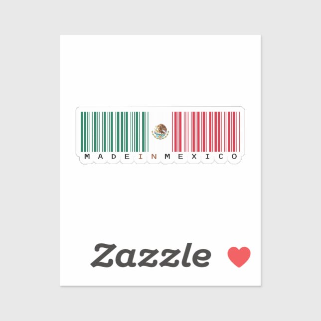 Made in Mexico Barcode Flag Sticker (Sheet)