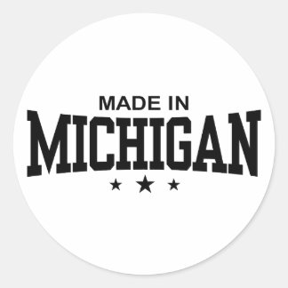 Made In Michigan Classic Round Sticker