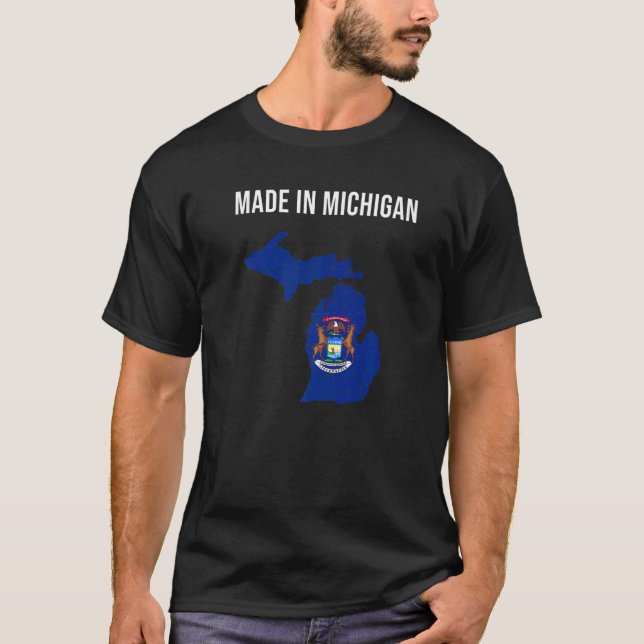 Made In Michigan  State Flag T-Shirt (Front)
