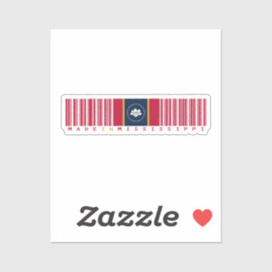 Made in Mississippi Barcode Flag State Pride Sticker