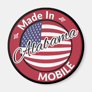 Made in Mobile Alabama Stars and Stripes Flag Magnet