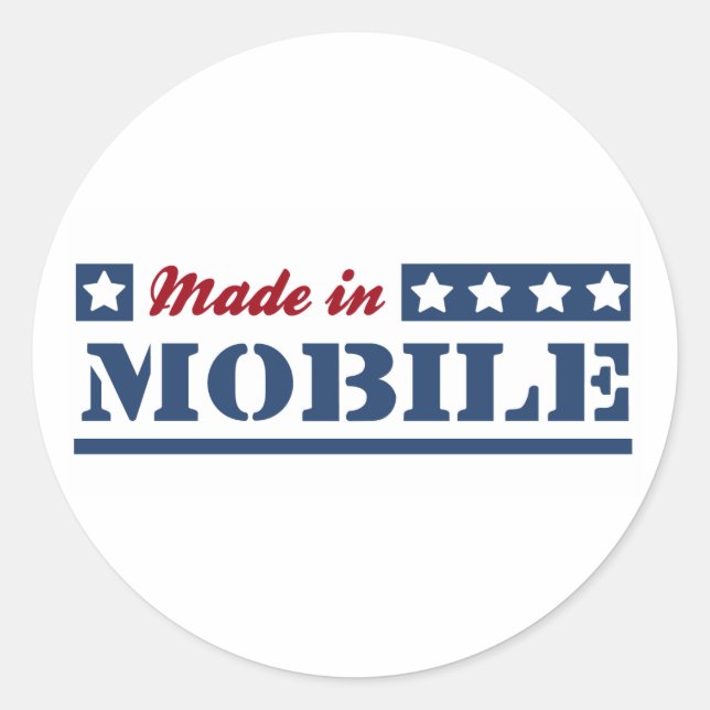 Made in Mobile Classic Round Sticker (Front)